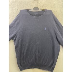 RALPH LAUREN POLO Mens Washable Merino Wool Crew Neck Navy Blue Large